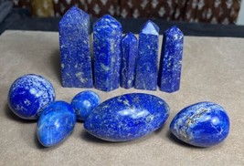 5 Lapis towers and 4 eggs and one sphere beautiful bright blue color - £51.43 GBP