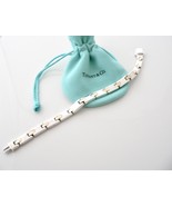 Tiffany &amp; Co 18K Gold Silver Link Rectangle Bar Bracelet Bangle Gift Pou... - £1,040.08 GBP