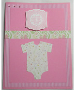 Stampin Up! Handmade card Cutest Baby Ever Pink w/envelope Dimensional B... - $10.64 CAD