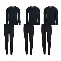 3x Athletic Works Boys Thermal Underwear Set 2-Piece New Medium Black - £19.80 GBP