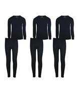 3x Athletic Works Boys Thermal Underwear Set 2-Piece New Medium Black - £19.54 GBP