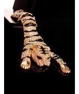 11&quot; BIG Rhinestone Panther brooch - BIG Cat leopard - shoulder wrap pin ... - $125.00