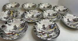 10-VINTAGE STAFFORDSHIRE IRONSTONE YORKSHIRE MULTICOLOR COUPE BOWLS  6-3/8&quot; - €32,48 EUR