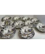 10-VINTAGE STAFFORDSHIRE IRONSTONE YORKSHIRE MULTICOLOR COUPE BOWLS  6-3/8&quot; - €32,48 EUR