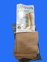 NuVein Medical Compression Stockings Unisex L Beige Knee High 15-20 mmHg... - $15.99