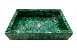 24&quot;x15&quot; Premium Gemstone Wash Basin Handmade Rectangle Marble Bathroom Accessory - $1,731.48