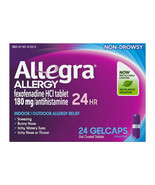 Allegra 24hr Non-Drowsy ALLERGY Relief 24 gelcaps Exp 07/2025+ - $17.58 CAD