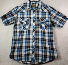Coevals Club Shirt Mens Large Multi Plaid Short Sleeve Collared Snap But... - $16.14