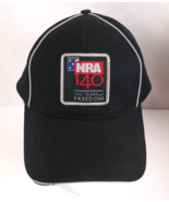 NRA 140 Years Of Freedom Black Embroidered Patch Adjustable Baseball Cap - $11.87