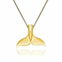 10K Yellow Gold Over 925 Silver Women&#39;s Whale Tail Pendant Without Chain - £71.17 GBP