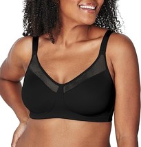 Playtex Womens 18 Hour Smoothing Minimizer Wirefree Bra 4697 Black 42DD NWT - $15.84