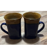 SET-2 Royal Norfolk Greenbrier Coffee Tea Cup Mugs 5&quot;x3 1/4&quot; Cobalt Blue... - $18.50