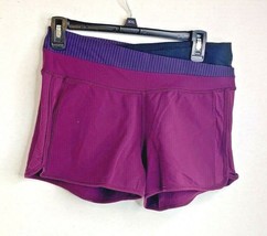Lululemon Womens Sz 8 Athletic Shorts Plum Purple Navy Blue Shorts  - £31.14 GBP