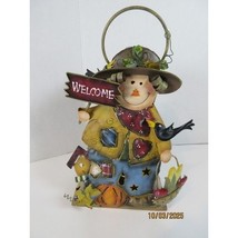 Metal Scarecrow Lantern Welcome Sign Fall Harvest Decor Candle Holder - €14,16 EUR