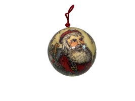 Vintage 1975 Memory Ball by Decorna Christmas Decoupage Ornament Old World Santa - £7.73 GBP