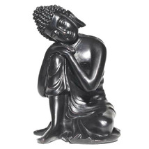 Buddha SFA131 Resting Relaxing Black Resin 7&quot; H - £42.36 GBP