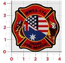 MARINE CORPS MWSS-174 CRASH FIRE RESCUE HOOK &amp; LOOP EMBROIDERED PATCH - $34.99