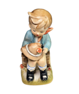 Vintage Arnart 5th Ave Japan Hand Painted Dutch Boy on Log with Feathere... - £23.59 GBP