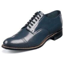Stacy Adams Men Shoes Biscuit Soft Leather Cap toe Madison 00012-22 Navy Blue image 2