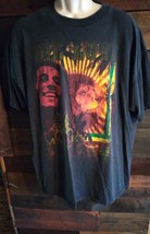 * Bob Marley Zion Tee T Shirt Black Distressed Faded Bleached Short Sleeve XL - £10.49 GBP