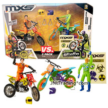 2014 Mxs Motocross Die Cast 2 Pk Motorcycle w/ Rider BIO-WORKER Vs Sewer Monster - £63.94 GBP