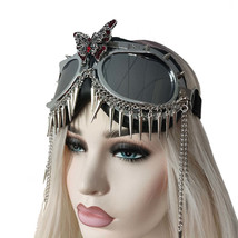 Streampunk Burning Man Festival Rhinestone Butterfly Spikes Cyber Goth G... - $58.00