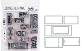 Tim Holtz Ticket Booth - Stampers Anonymous Cling Stamps and Framelits Die Set - £31.69 GBP