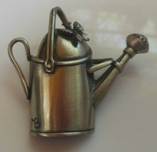Vintage Signed BASTIN Brooch Garden Watering Can W/ Butterfly - £14.75 GBP