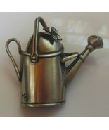 Vintage Signed BASTIN Brooch Garden Watering Can W/ Butterfly - $18.80