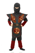 Deluxe Cobra Shield Red Ninja Warrior Boys Halloween Costume Size Large - £22.97 GBP