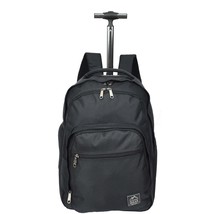 Rolling Wheels Cabin Size Detachable Strap Hiking Handle Backpack Black DR651 - £54.24 GBP