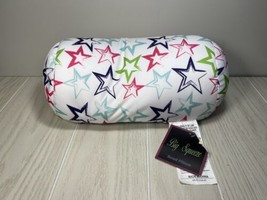 Big Squeeze microbead nylon spandex plush throw pillow white multicolor stars - £12.25 GBP