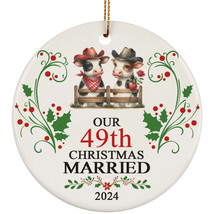 Our 49th Years Christmas Married Ornament Gift 49 Anniversary &amp; Funny Cow Couple - £11.80 GBP
