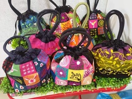 Unique Handwoven Popular Thai Patterned Quilted Colorful Patchwork Tote Bag - $24.28
