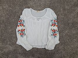 Hollister Boho Peasant Blouse Womans Sz Medium Hippie Grunge Bratzcore P... - $24.75