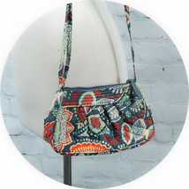 ❤️ VERA BRADLEY Nomadic Floral Frannie Little Crossbody Gray Coral Leaves - £10.20 GBP