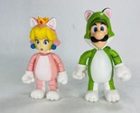 4” Jakks Pacific Super Mario World of Nintendo Cat Peach &amp; Cat Luigi - £13.31 GBP