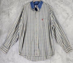 Wrangler PBR Shirt Mens XL Yellow Plaid Western Button Down Long Sleeve Vintage - £24.04 GBP