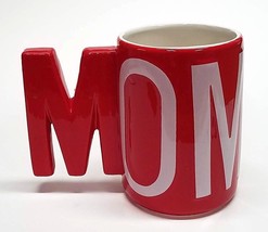 Coffee Cup MOM in Red and White Beverage Large Mug 20 oz Pen Pencil Holder - £9.68 GBP