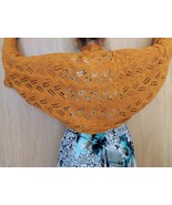 Hand Knitted Mustard Wrap Shrug with Cotton - Elegant Solid Color Summer Knitted - $100.00