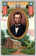 Abraham Lincoln Log Cabin The White House C Chapman Artist Signed Postcard G15 - £7.00 GBP