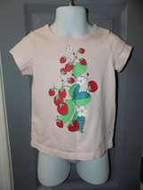 Hanna Andersson Pink Strawberry Print Short Sleeve Shirt Size 90 (3T) Girl&#39;s EUC - $14.91