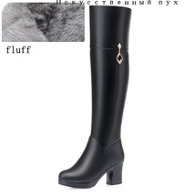 Women&#39;s Winter Over Knee Boots Natural Wool Genuine Leather Women&#39;s Knee Boots W - £99.60 GBP
