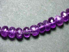 Amethyst Bead Necklace, Faceted Necklace, Natural Color Purple Jewelry, Amethyst - £196.03 GBP