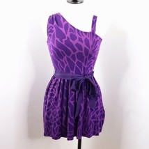 Twelve by Twelve Women&#39;s S Purple Animal Print Knit One-Shoulder Sleevel... - £11.99 GBP