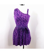 Twelve by Twelve Women&#39;s S Purple Animal Print Knit One-Shoulder Sleevel... - £12.01 GBP