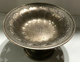 Engraved &#39;EJS&#39; Initials Sterling Silver .925 Antique Candy Dish Holder 516 - £117.52 GBP