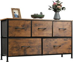 WLIVE Dresser for Bedroom with 5 Drawers, Wide Chest of Drawers, Fabric Dresser, - £85.95 GBP