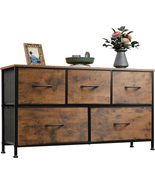 WLIVE Dresser for Bedroom with 5 Drawers, Wide Chest of Drawers, Fabric ... - £86.82 GBP
