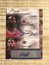 Michael Jordan Lebron James Star Signature Style Autograph Facsimile RP Card - £2.55 GBP